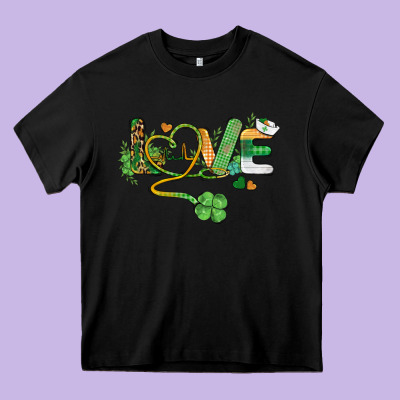 St. Patricks Day Nurse Love Medical Love Heavy Core Tee Designed By Barkaloodesign