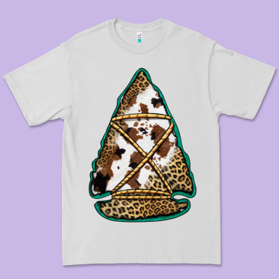 Cowhide Leopard Arrowhead Premium Tee Designed By Jasminsmagicworld