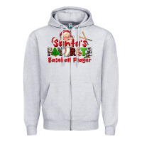 Heather Grey santas favorite baseball player Zipper Hoodie - CowGirlArtShop