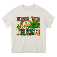 Cream kiss me i am irish  with lips and shamrocks Heavy Core Tee - AdoDesignShop