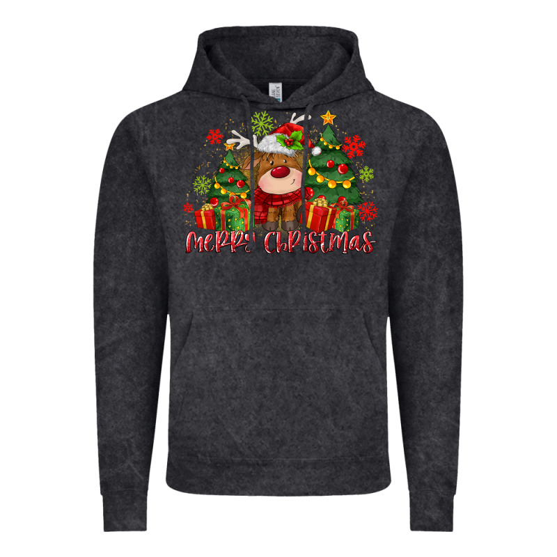 Merry Christmas Reindeer Vintage Hoodie by MaliasSmallBusiness | Teevron