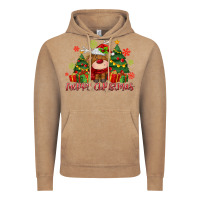 Vintage Coffee merry christmas reindeer Vintage Hoodie - MaliasSmallBusiness