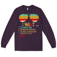 Plum I Want to Break Free to Ride My Bicycle Want It All Long Sleeve Tee - Bettercallsaul