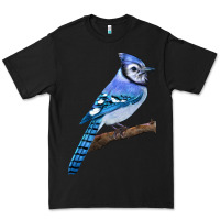 Black Blue Jay Bird Premium Tee - LillyAllenDesigns