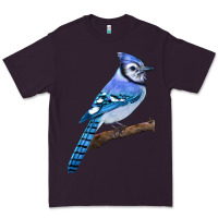 Plum Blue Jay Bird Premium Tee - LillyAllenDesigns