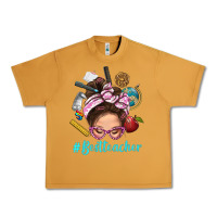 Peanut Butter Best Teacher Messy Bun Bbs Urban Heavy Tee - BundleAndBundleShop