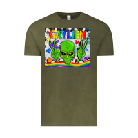 Vintage Olive LGBTQ Gaylien Tumbler Vintage Tee - BundleAndBundleShop