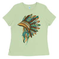 Matcha indian leopard headdress blue Ladies Tee - BarkalooDesign