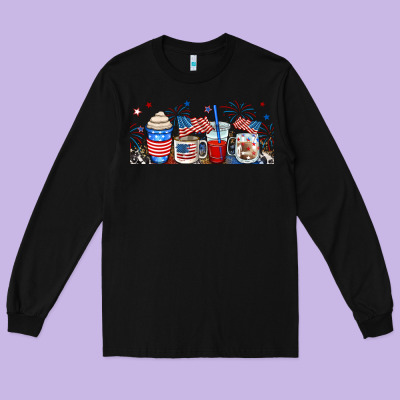 4th Of July Coffe Cups Long Sleeve Tee Designed By Ranaportraitstore