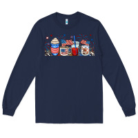 Navy 4th of july coffe cups Long Sleeve Tee - RanaPortraitStore