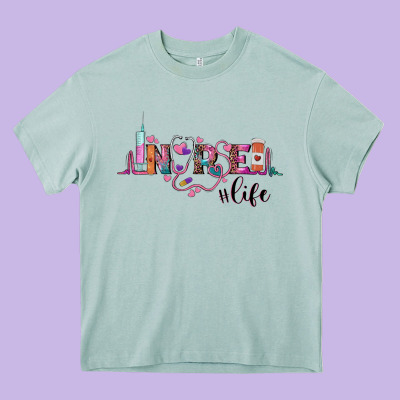 Nurse Life Heavy Core Tee Designed By Barkaloodesign