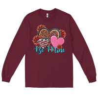 Burgundy valentine's day be mine hearts sunflower Long Sleeve Tee - RanaPortraitStore