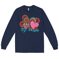 Navy valentine's day be mine hearts sunflower Long Sleeve Tee - RanaPortraitStore