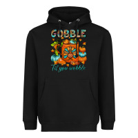 Black Gobble Til You Wobble Coffee Mug Heavyweight Hoodie - FaDigitalArtStudio