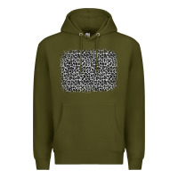 Army Green grey leopard background Premium Hoodie - OliviaCreatesArt