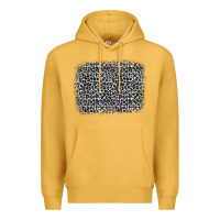 Mustard grey leopard background Premium Hoodie - OliviaCreatesArt