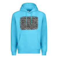 Ocean Blue grey leopard background Premium Hoodie - OliviaCreatesArt