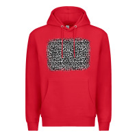 Red grey leopard background Premium Hoodie - OliviaCreatesArt