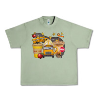 Oil Green School Bus Coffee And Star Bbs Urban Heavy Tee - BundleAndBundleShop