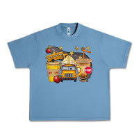 Pebble Blue School Bus Coffee And Star Bbs Urban Heavy Tee - BundleAndBundleShop