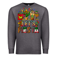 Charcoal Heather Let's Fiesta Mexico Coffee Cups With Cactus Premium Sweatshirt - FaDigitalArtStudio