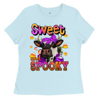 Sweet And Spooky Halloween Cow Ladies Tee | Teevron