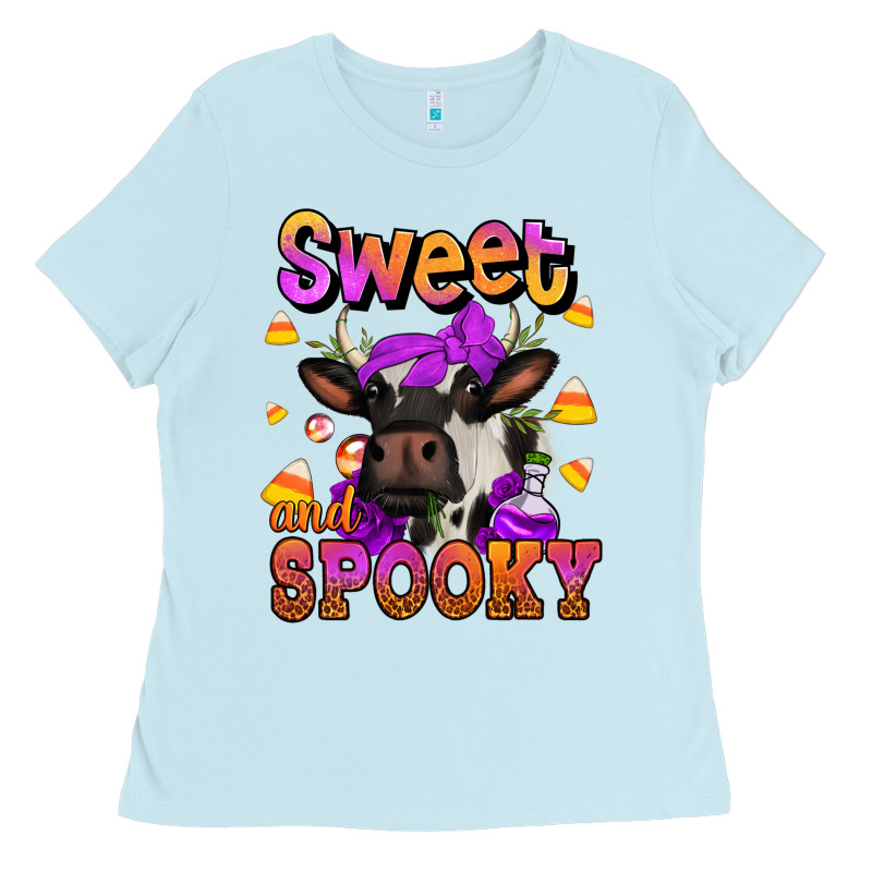 Sweet And Spooky Halloween Cow Ladies Tee by Jasminsmagicworld | Teevron