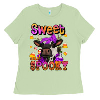Matcha sweet and spooky halloween cow Ladies Tee - Jasminsmagicworld
