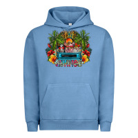 Pigment Pebble Blue Summer Urban Hoodie - CowhideDigitalArt