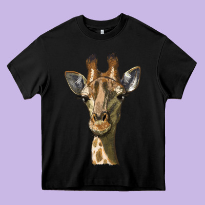Giraffe Head Heavy Core Tee Designed By Lillyallendesigns