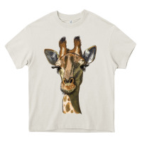 Cream giraffe head Heavy Core Tee - LillyAllenDesigns