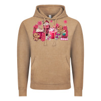 Vintage Coffee pink gingerbread coffee Vintage Hoodie - MaliasSmallBusiness