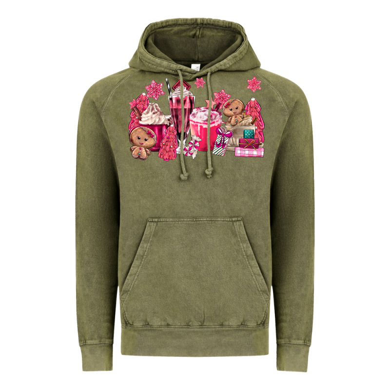Pink Gingerbread Coffee Vintage Hoodie by MaliasSmallBusiness | Teevron