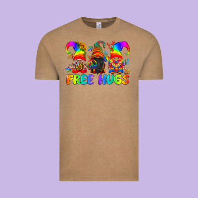 Lgbtq Free Hugs Gnomes Vintage Tee Designed By Bundleandbundleshop