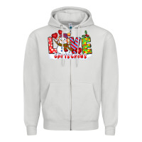 Dove Grey love christmas snowman Zipper Hoodie - CowGirlArtShop