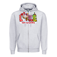 Heather Grey love christmas snowman Zipper Hoodie - CowGirlArtShop