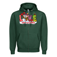 Sports Green love christmas snowman Zipper Hoodie - CowGirlArtShop