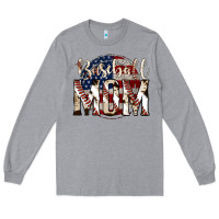 Heather Grey American Baseball Dad Long Sleeve Tee - Bettercallsaul