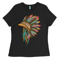 Black indian leopard headdress Ladies Tee - BarkalooDesign