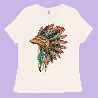 Indian Leopard Headdress Ladies Tee Designed By Barkaloodesign