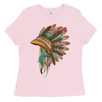 Bubblegum Pink indian leopard headdress Ladies Tee - BarkalooDesign