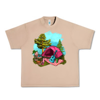 Burro Glamping Camp And Pink Tent Urban Heavy Tee - BundleAndBundleShop