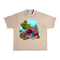 French Oak Glamping Camp And Pink Tent Urban Heavy Tee - BundleAndBundleShop