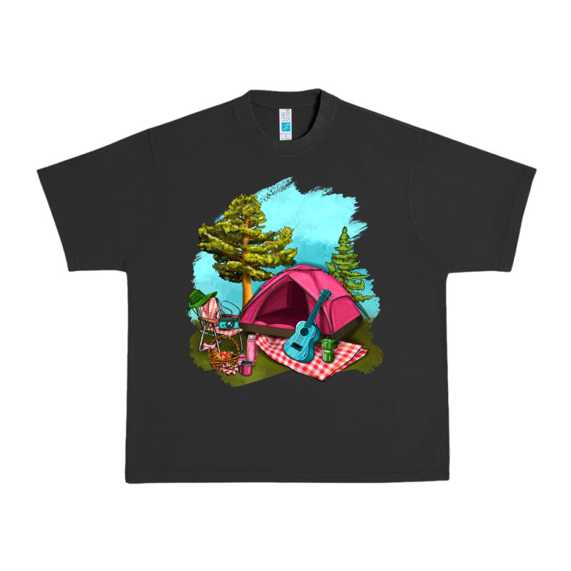 Glamping Camp And Pink Tent Urban Heavy Tee by BundleAndBundleShop | Teevron