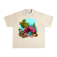 Sandshell Glamping Camp And Pink Tent Urban Heavy Tee - BundleAndBundleShop