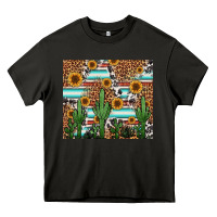 Asphalt western cactus and sunflowers Heavy Core Tee - Jasminsmagicworld
