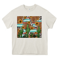 Cream western cactus and sunflowers Heavy Core Tee - Jasminsmagicworld