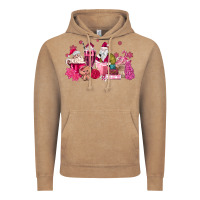Vintage Coffee pink santa coffee Vintage Hoodie - MaliasSmallBusiness