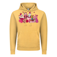 Vintage Mustard pink santa coffee Vintage Hoodie - MaliasSmallBusiness