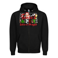 Black santas favorite soccer player Zipper Hoodie - CowGirlArtShop